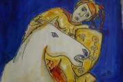 Cavaliere su cavallo bianco-olio su tela-2001