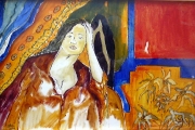 Figura in interno-olio su tela 73,5X47,5-1999