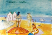 Donne al mare, Olio su tela, 	69X78 circa	Settembre 2015