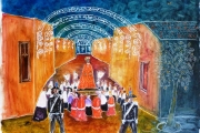 Processione con luminarie, Olio su tela,  94X69 Sett./ott. 2015