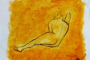 Nudo sdraiato Olio e carboncino su tela 32,5X38,5 circa Ott.2015